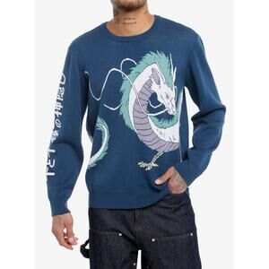 Studio Ghibli Spirited Away Haku Dragon Knit Sweater Hot Topic Size Medium Mens